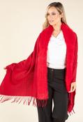 Faux Fur Shawl, Red / F/S image