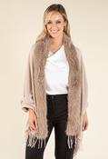 Faux Fur Shawl, Beige / F/S image