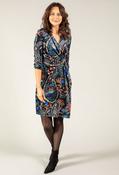 Velvet Touch Paisley Wrap Dress, Black Floral / 10 image