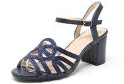 Shimmer Multi Strap Heel, Navy / 37