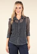 Polka Dot Mesh Shirt, Black / 10 image