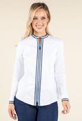 Agripa Zip-Up Shirt, White/Navy / 18