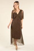 Polka Dot Mesh Dress, Brown / F/S image