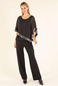 Sequin Trim Blouse, Black / S image