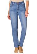 "Ab"solution High Rise Straight Leg Jeans, Mid Blue / 8 image