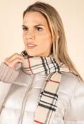 Soft Check Scarf, Beige / F/S