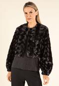 Faux Fur Short Jacket, Black / L image