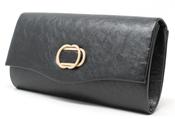 Soft Metallic Clutch Bag, Black / F/S image