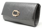 Soft Metallic Clutch Bag, Pewter / F/S image