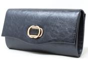 Soft Metallic Clutch Bag, Navy / F/S image