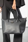 Faux Leather Shopper Bag, Black / F/S image