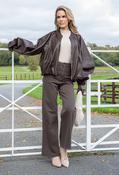 Relaxed Fit Faux Leather Jacket, Brown / F/S image