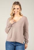 V-Neck Soft Touch Jumper, Taupe / F/S