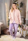 Cozy Jacquard Fleece Hoodie, Pink / S/M image