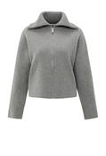 Zip-Up Cardigan, Taupe / M