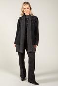 Open Front Beaded Knit Cardigan, Black / M/L image