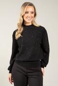 Sequin High Neck Jumper, Black / XL/2XL image