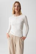 Sadalie Slim ribbed Top, Milk / 40 image