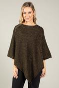 Metallic Knit Cape, Black / F/S