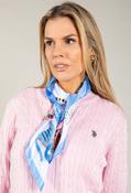 Cat Print Satin Touch Scarf, Blue / F/S image