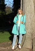 Floral Quilted Coat, Turquoise / F/S image