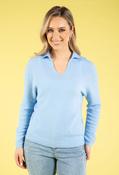 Gani V-Neck Knit Jumper, Sky Blue / F/S