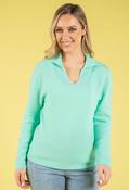 Gani V-Neck Knit Jumper, Green / F/S image