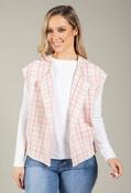 Tweed Open Front Vest, Rose / F/S image