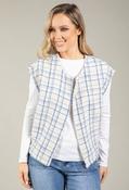 Tweed Open Front Vest, Blue / F/S image