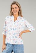 Front Pocket Floral Blouse, Pink Mix / 18 image