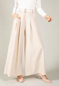 Regular Wide Leg Belted Trousers, Beige / F/S image