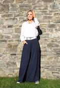 Regular Wide Leg Belted Trousers, Navy / F/S image