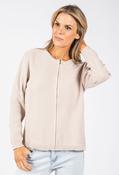 Clara Zip-up Knit Cardigan, Beige / 16