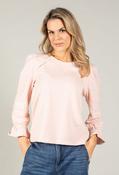Flounce Sleeve Embroidered Jumper, Rose Pink / L