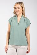 Shakira Ruffle Neck Top, Sage / 12 image