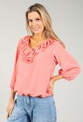 Corail Frill Detail Blouse, Peach / 18 image