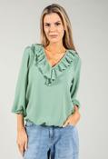 Corail Frill Detail Blouse, Sage / 10 image