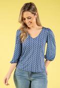 Fantasie Abstract Print Top, Blue / 10 image