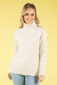 Fine Knit Roll Neck Jumper, Cream / L/XL image
