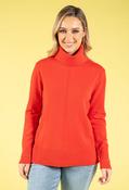 Fine Knit Roll Neck Jumper, Orange / L/XL image