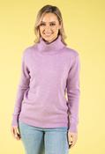 Fine Knit Roll Neck Jumper, Lilac / L/XL image