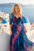 Elisabeth Bolero Wrap Curve+ Maxi Dress, Blue/Green / 14 image