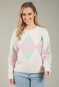 Soft Touch Argyle Knit Jumper, Beige / F/S image