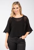 Knit Relaxed Pullover, Black / F/S image
