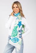 Under the Sea Print Scarf, Blue / F/S image