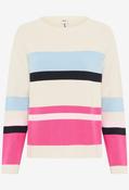 Lesley Striped Knit Jumper, Navy/Beige / 46 image