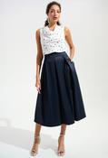 Elegant High-waist A-line Skirt, Navy / 14 image