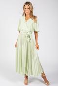 Plisse Pleated Wrap Midi Dress, Mint / 20 image