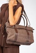 Straw Effect Tote Bag, Brown / F/S