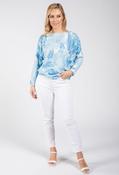 Leaf Print Knit Jumper, Blue / F/S